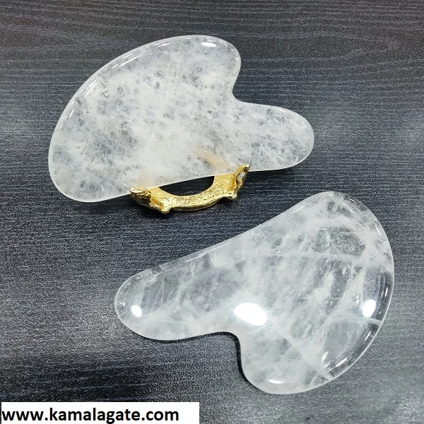 Gemstone Rose Quartz Guasha Facial Stone Massager healing Guasha for sale