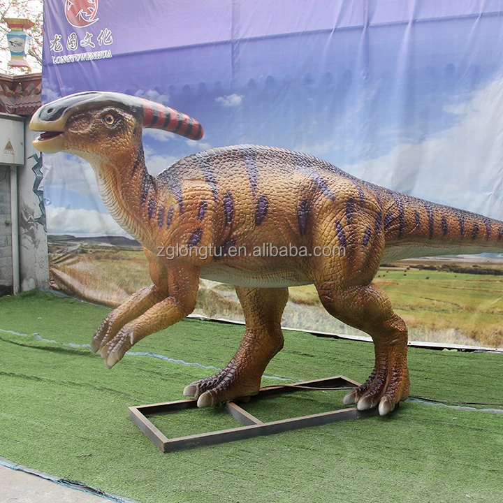 Lifelike Dinosaur Animatronic Parasaurolophus Sculpture