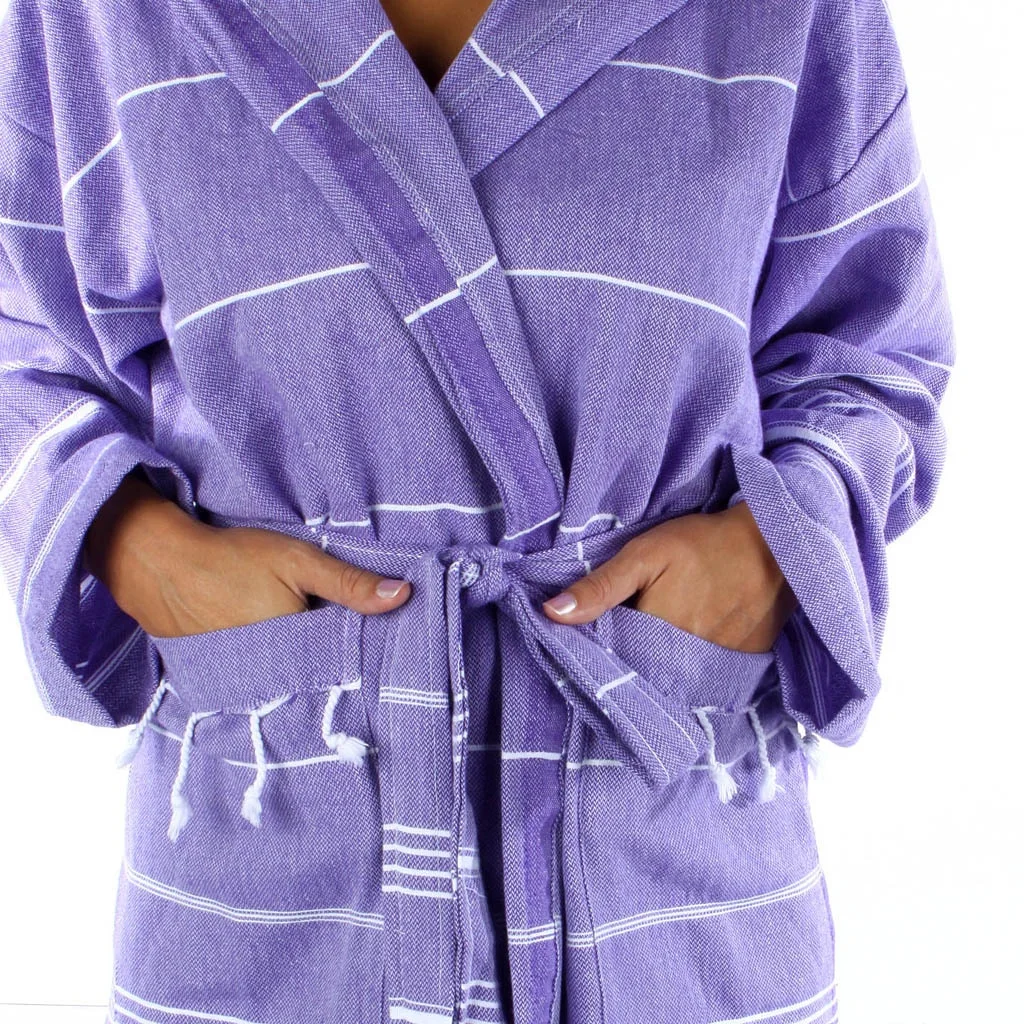 Pure Series High Quality Unisex Turkish Cotton Bathrobes for Women Men Hotel Robes Custom  Logo Packing Luxury Sleepwear Robe