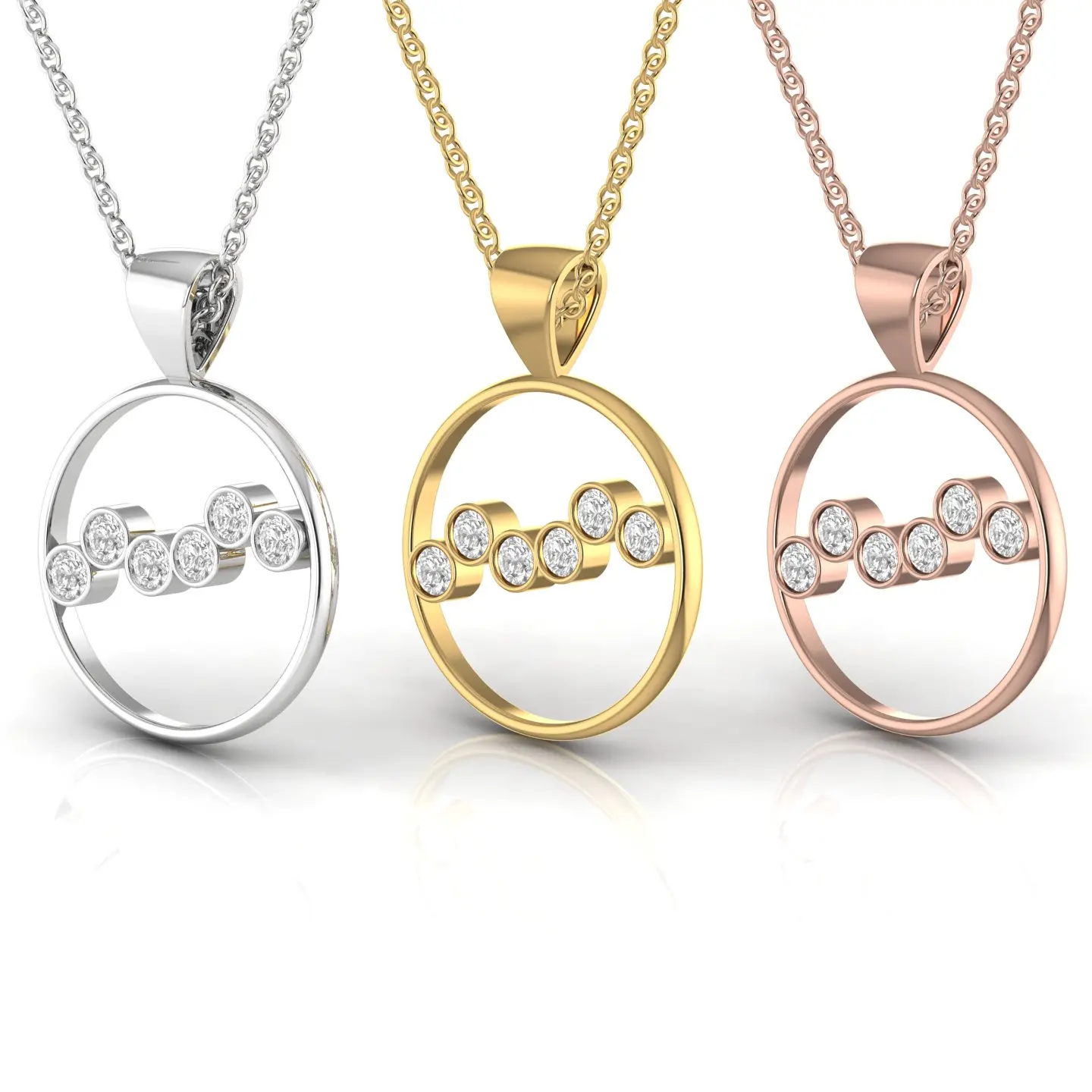 Brilliant Circle Design Bezel Set Lab Grown Diamond Round Pendant For Women Fine Jewellery In Solid 18kt Yellow Gold Trendy Gift