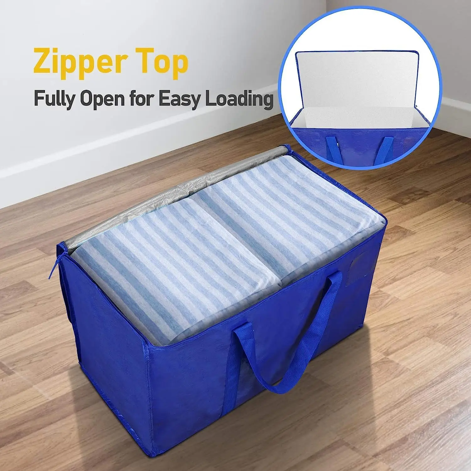 Wholesale 6 Pack Extra Large Moving Bags with Zippers & Carrying Handles Heavy-Duty Storage Tote for Space Saving Moving Storage