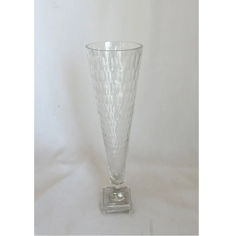 Red Color Crystal Vase Table Centerpiece Wedding Decorative Modern Glass Vase