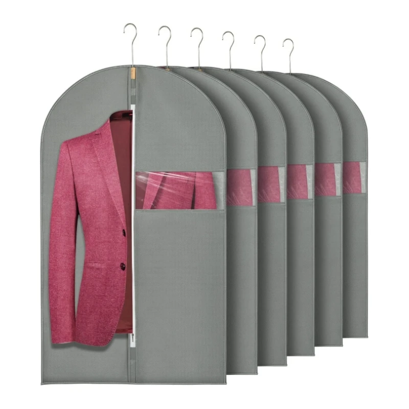 Wholesale custom  logo  biodegradable non woven cloth mens suit cover garment bag with pvc window