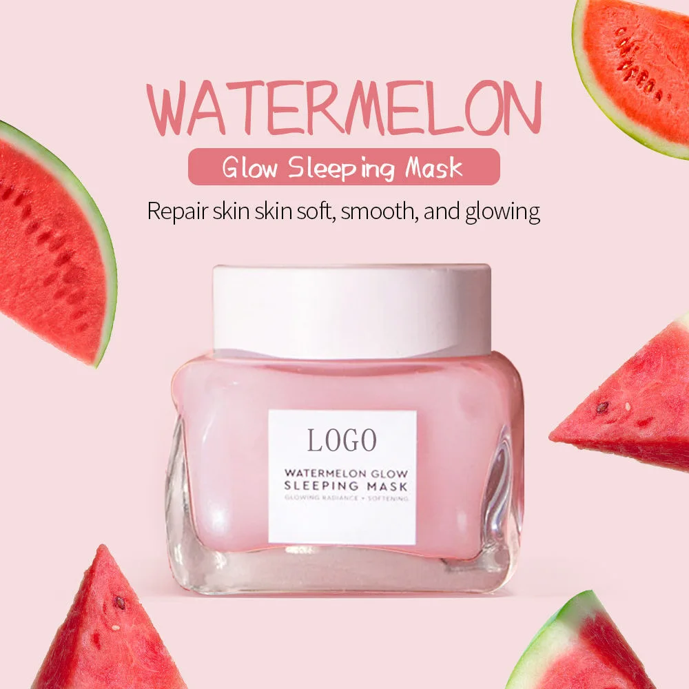 Private Label Natural Vegan Moisturizing Smoothing Beauty Facial Cream Mask Skin Care Cream Watermelon Glow Sleeping Mask