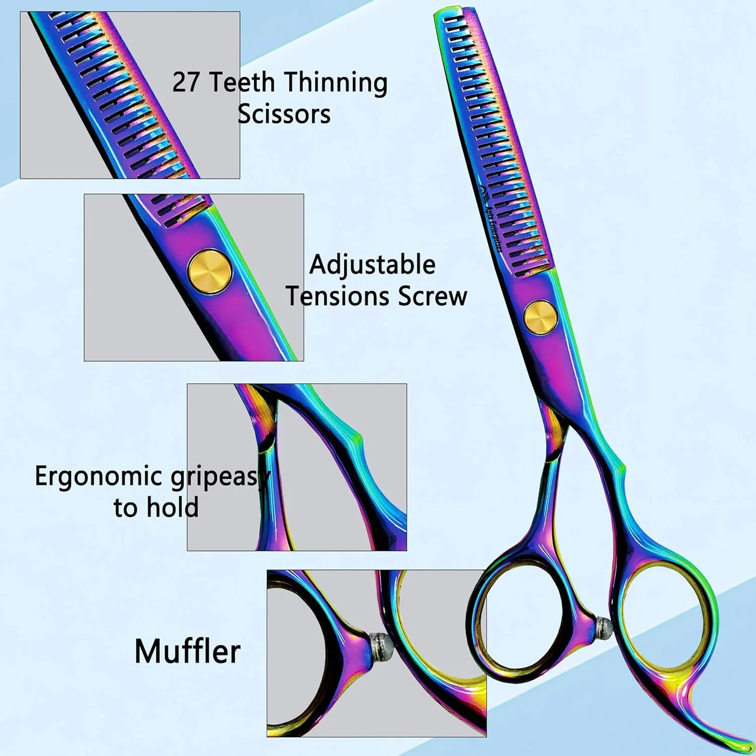 Professional Hair Thinning Shears 6 Inch Hair Cutting Teeth Scissors Hairdressing Texturizing Salon Shears