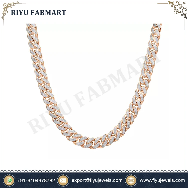 Latest Arrived Beautiful Unique Design 100% Natural and Lab Grown IGI - GIA Certified Diamond Cuban Link Chain for Bulk Buyers
