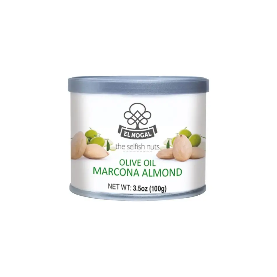 Лучший испанский миндаль маркона с оливковым маслом-эгоистичные орехи в жестяной банке для здорового и вкусного лакомства