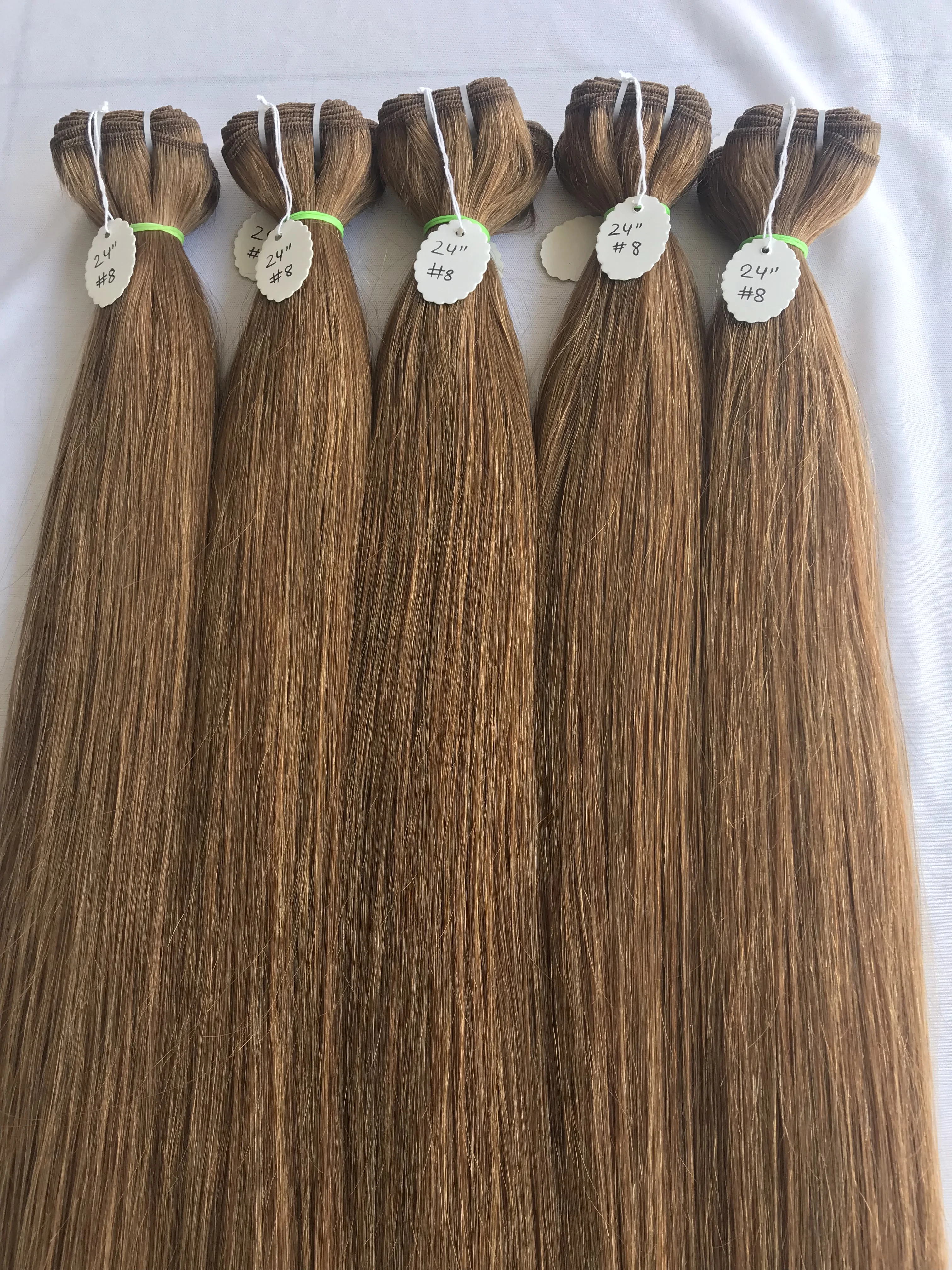 Top Selling Product Cuticle Aligned 24 Inch #8 Straight Coloured Bundles Extension Double Machine Weft At Wholesale Price Vendor