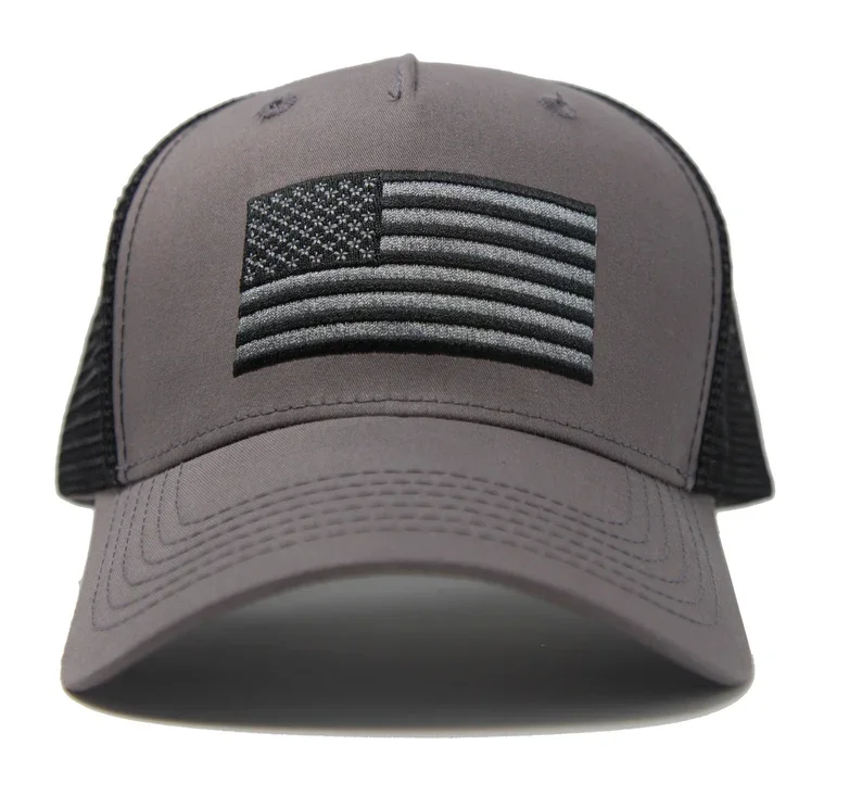 International Tie  Black & Grey American Flag Snapback Baseball Hat Custom Hat Wholesale Hat