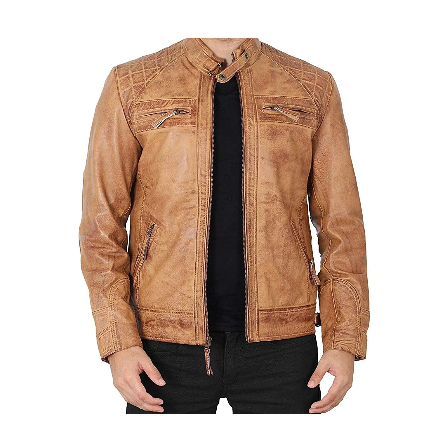 Custom ladies style black leather jacket/mens wholesale original design with color outwear leather jacket