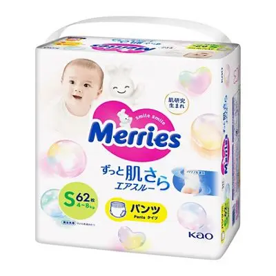 Без духоты японский Kao Merries Air через (тип брюк) подгузник от размера S до размера XXL