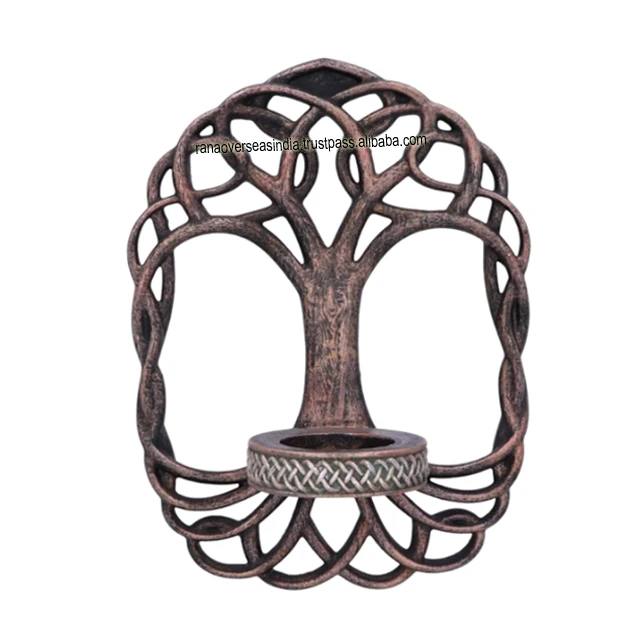 Highest Selling Celtic Tree Of Life Style Wall Hanging Metal Candle Holder for Events Decorations Party Decorations