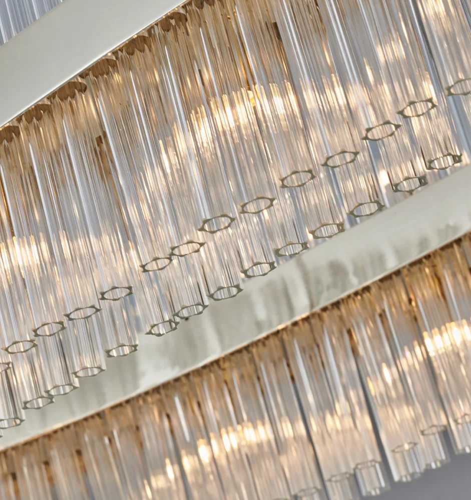 Новинка 2022, Современная Золотая овальная Подвесная лампа для виллы, роскошная хрустальная люстра