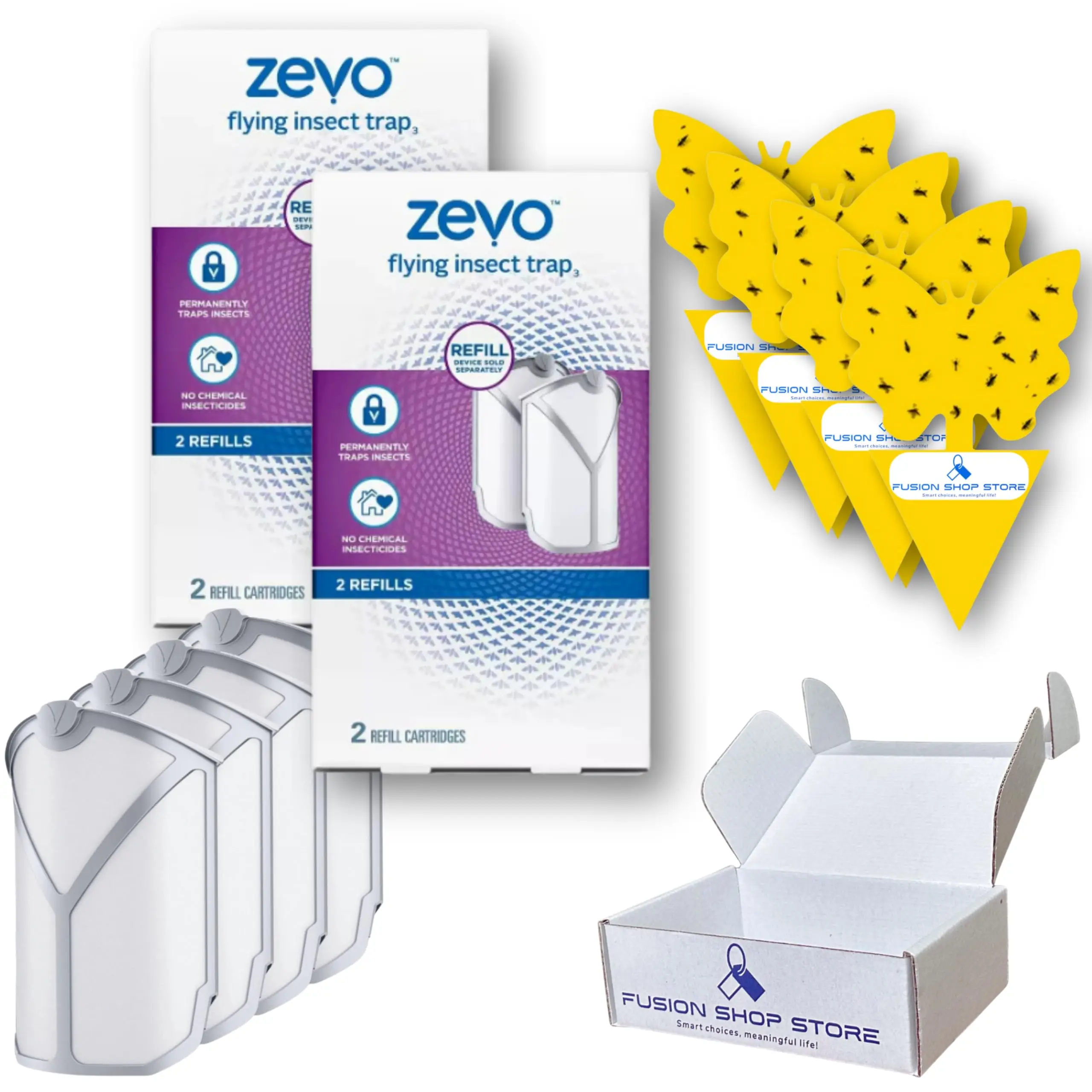 Fruit Fly Trap (2 Plug-in Bases + 2 Refill Cartridges)