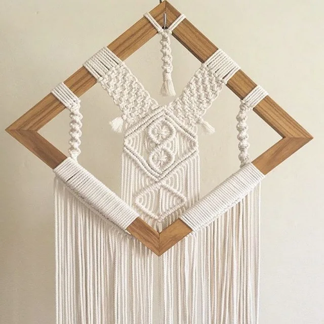 Macrame Wall Hanging Picture Frames Hand Braided Boho Wall Tapestry Hanging Photo Frame For Home Decorations