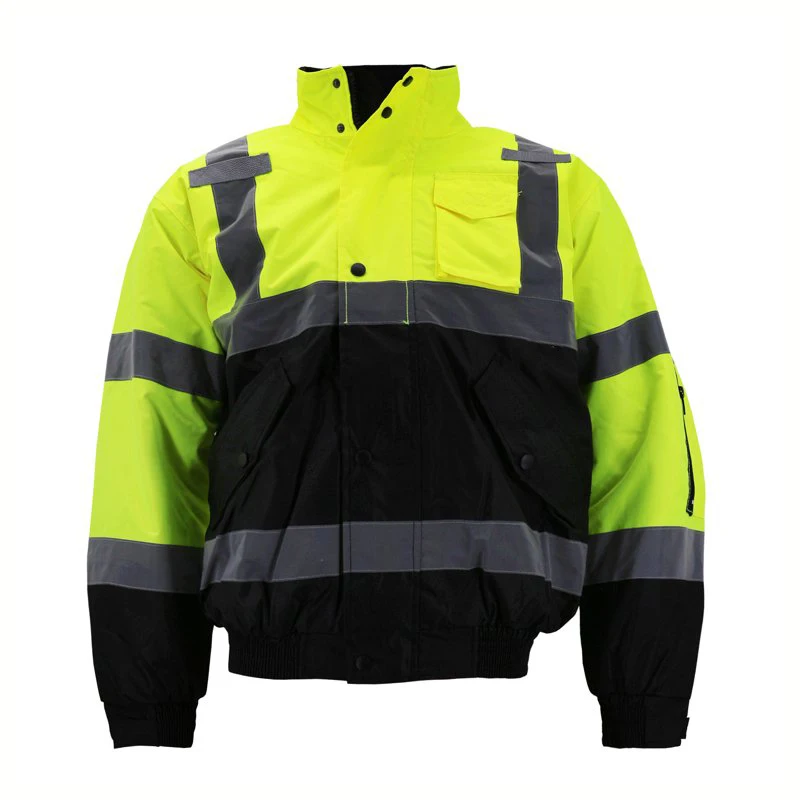Hi Vis Reflective Safety Work Wear Jacket Winter Safety Jacket Custom logo Printing 3m Reflective Construction Safety Jackets