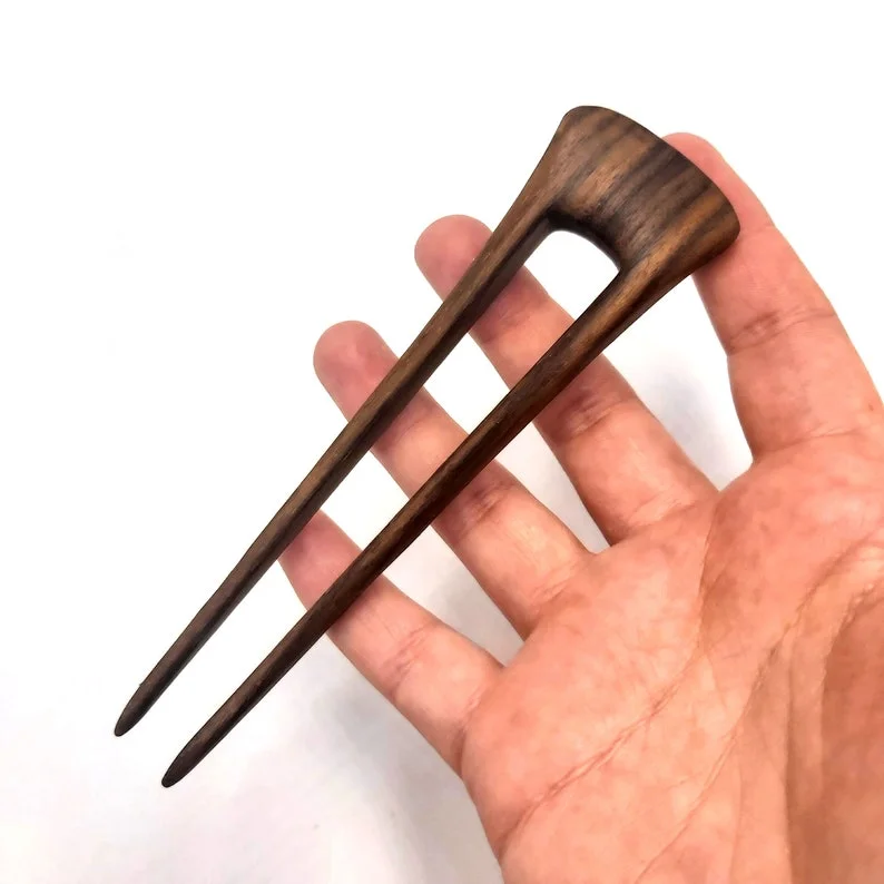 Elegant Handcrafted Wooden Hair Stick - Natural Hair Accessory for Stylish Updos