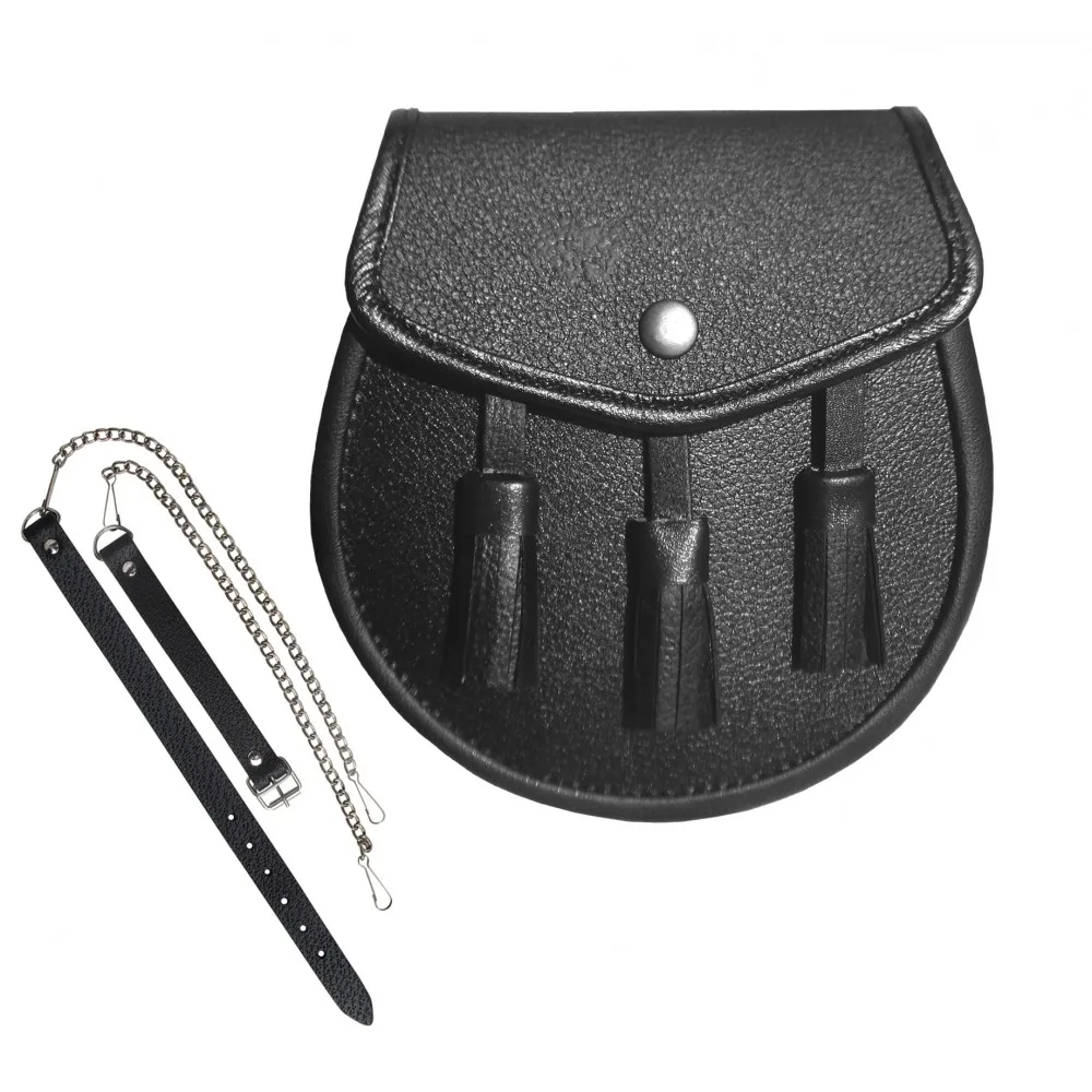 Semi Dress Rabbit Fur Irish Harp Kilt Sporran Pipe Band Uniform Kilt Leather Belt Sporran Bag In Wholesale