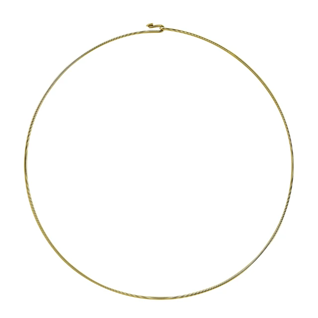 Wholesale handmade wire circle 14K gold plated 925 sterling silver plain necklace for women