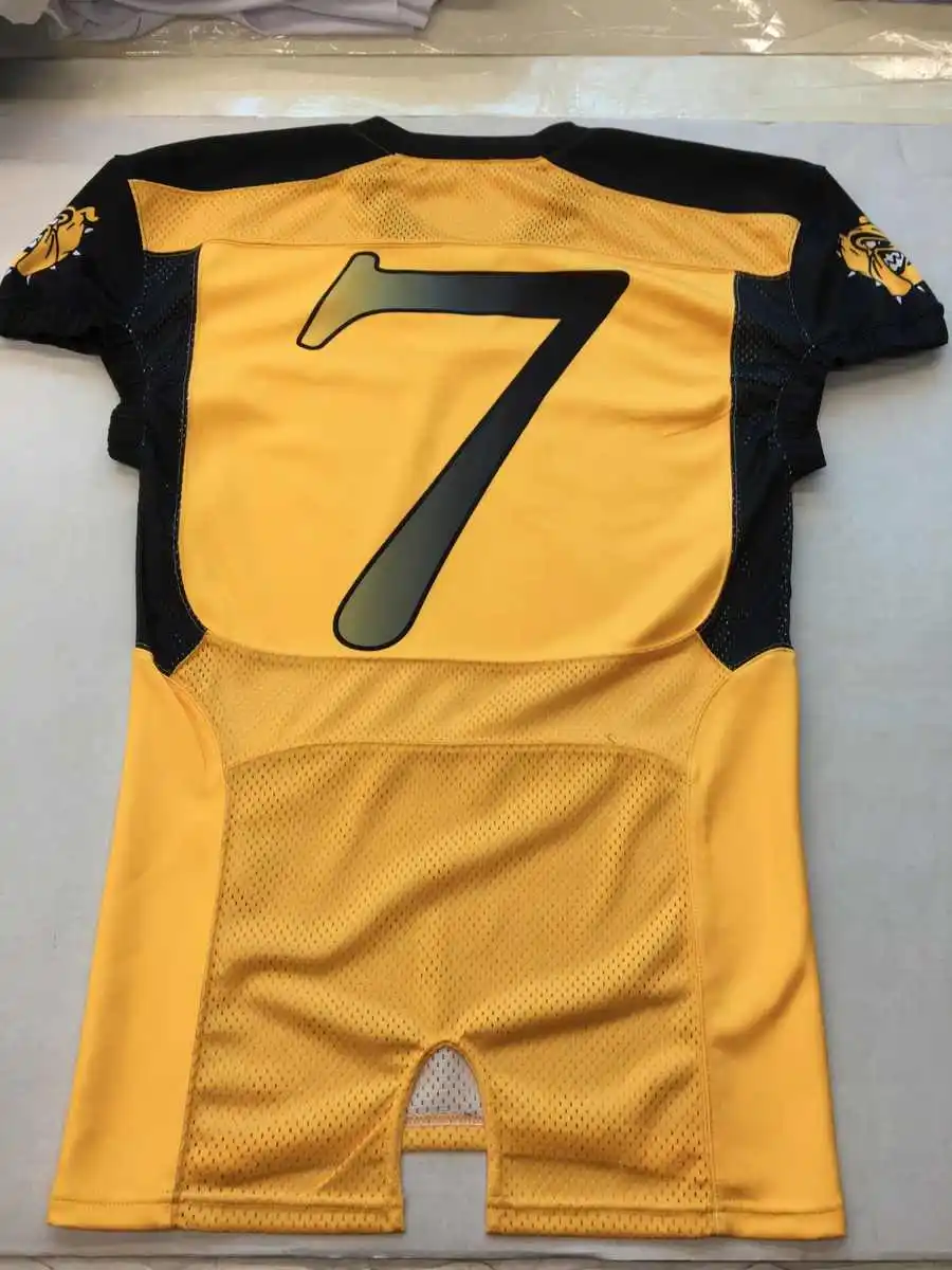 Custom Designed Youth American Football Uniform Plus Size XL Polyester Shorts Short Sleeves Plain Number Sublimation Print