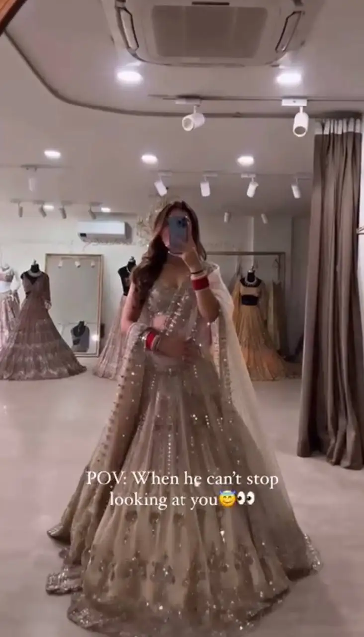 FULPARI Женская свободная ткань Lehenga из органзы шелк работа настоящая зеркальная вышивка с канканом и холстом 4 метра