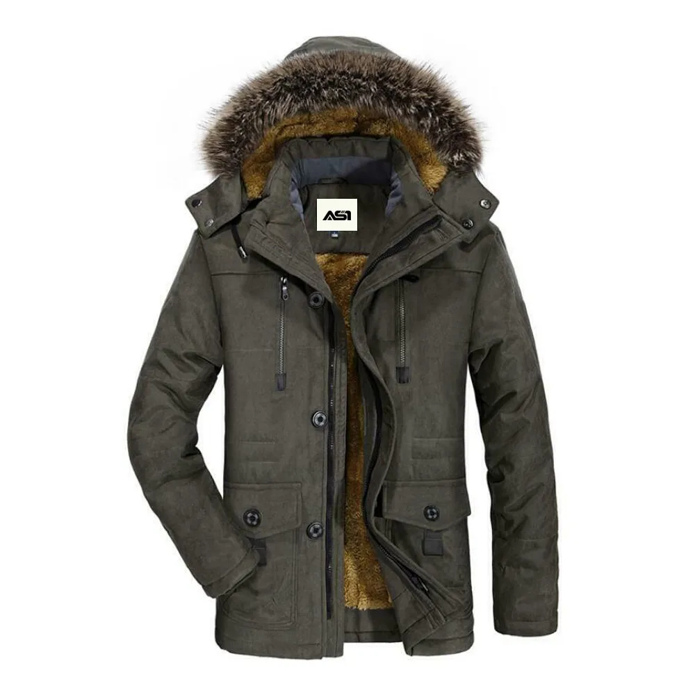 Winter Parka Jacket for Men Water-Repel Down-Alternative Fill Long Parka Jacket Maximum Coverage Warmth Hooded Parka Jacket