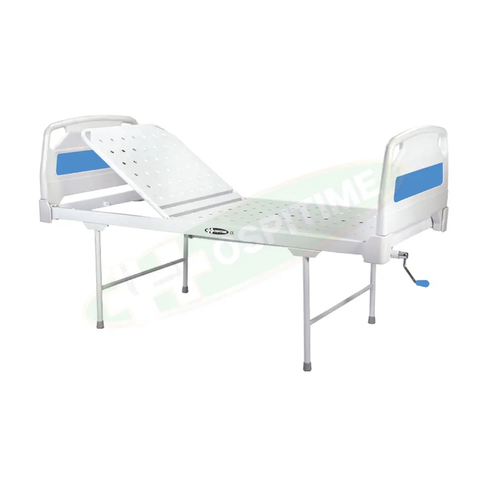 Hospitime Manual Hospital Semi-Fowler Bed with 1 Function & 1 Crank ABS Panel Steel & Metal Furnitures Medical Metal Bed
