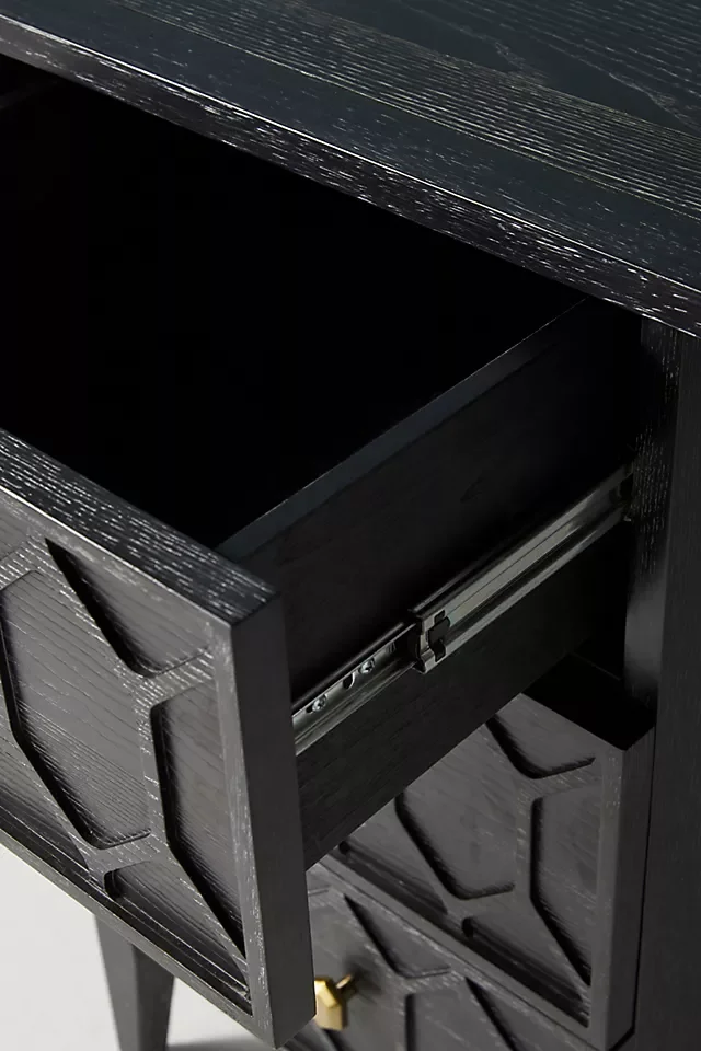 Superior Premium Quality Hand Carved Three Drawers and One Shelf Work Desk in Black and Natural Colors Indian Solid Wood Desk