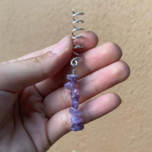 2023 New Arrival Hippie Charms Quartz Hair Accessories Wire Wrapped Hair Twists With Crystals