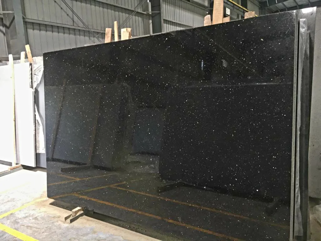 Good quality black galaxy granite slabs tiles blocks countertops customized sizes popular black granite