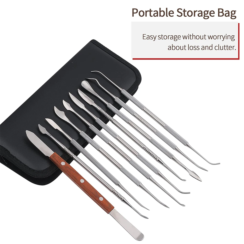 Custom Made Dental Laboratory Kit 10 Pcs Wax Carving Plaster Knife Spatula Top Quality Dental Wax Knives Set