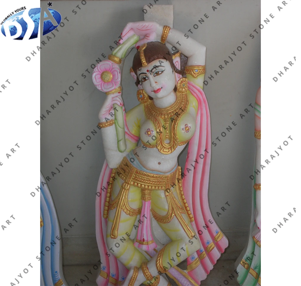 Putli Marble Statue White Marble Polished Standing Lady Statue Sculpture Manufacturer from India