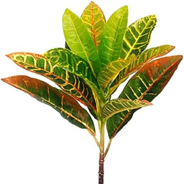 Artificial silk Codiaeum variegatum leaves Croton Plant for Living Room, Office Decoration & Study Table