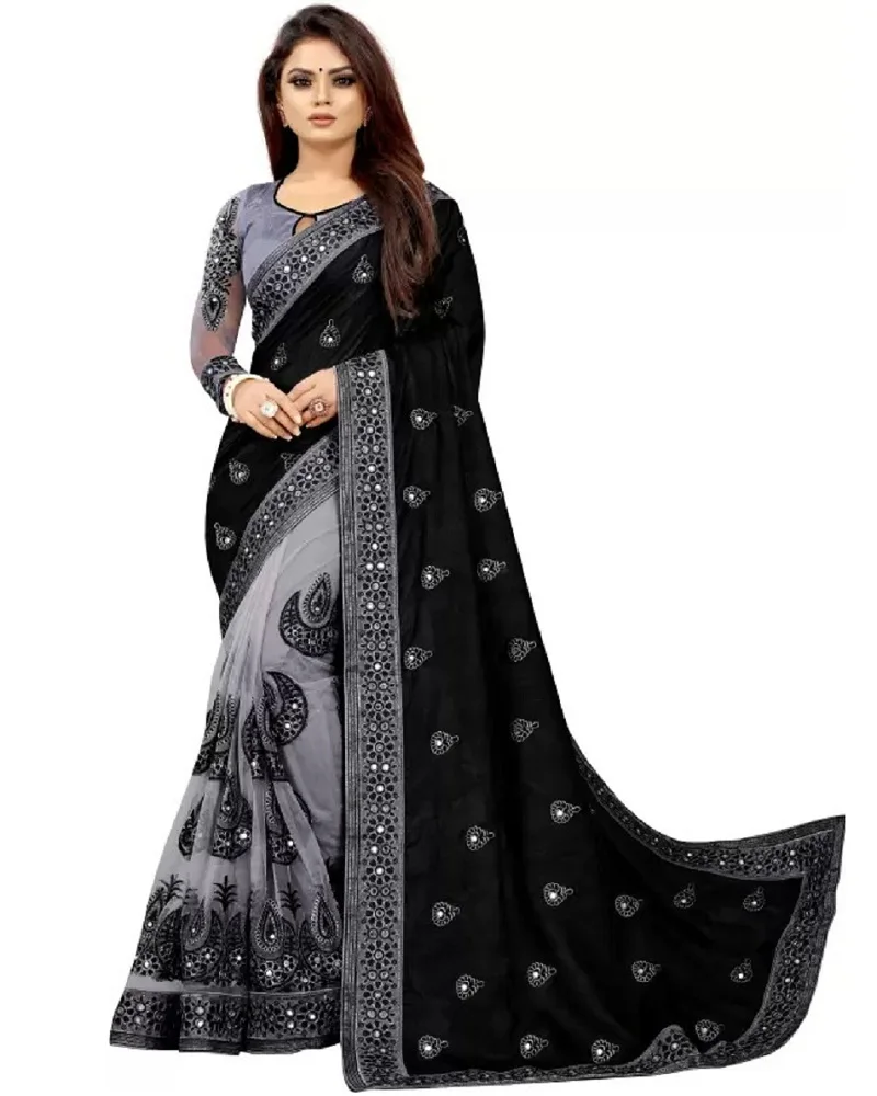 Designer Silk Made Saree Exclusive Design Latest Collection With Embroidery Heavy Work Bridal Party Wear Ethnic