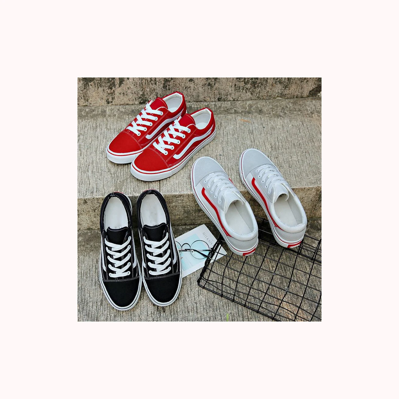 Custom OEM ODM Casual Men Shoes Trendy Fashion Daily Wear All Match Canvas Upper Low MOQ