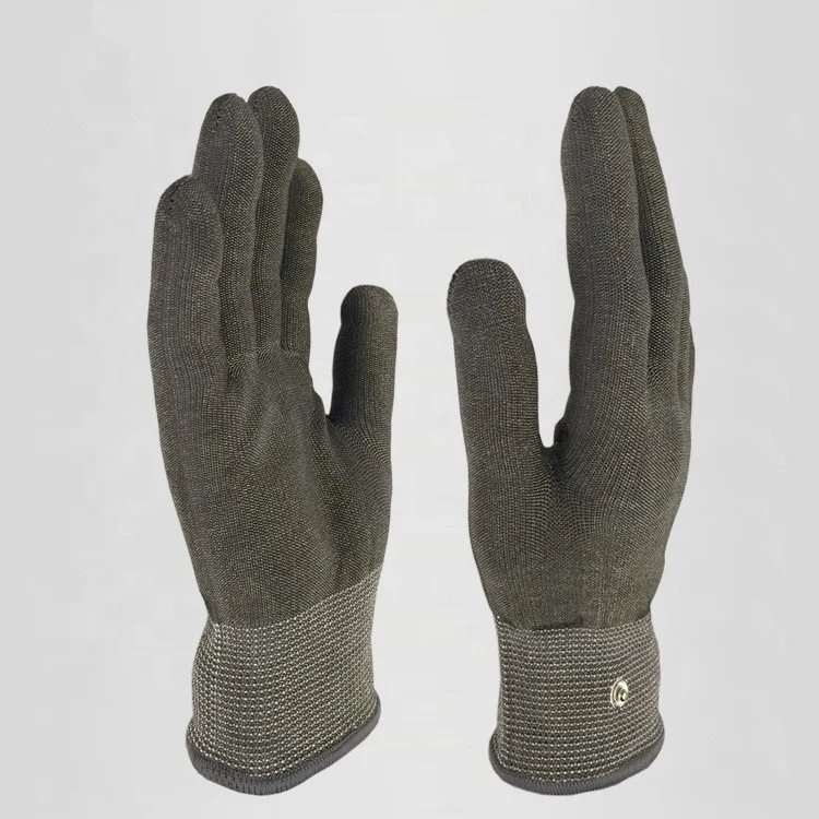 Gray Tuba Conductive Massage Gloves Physiotherapy Electrotherapy Electrode Gloves