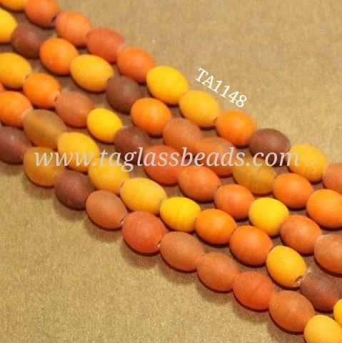 New Rainbow Beads Factory Direct Sale Glass Beads at Market Price Strings Garnet Matte Finish Oval Glass Beads 10x8mm - Grey Loo