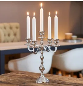 Copper Color Metal Candelabra Stylish Handcrafted 5 Arms Tall Size Centerpiece Candelabra Supplier Best Selling Metal Candelabra