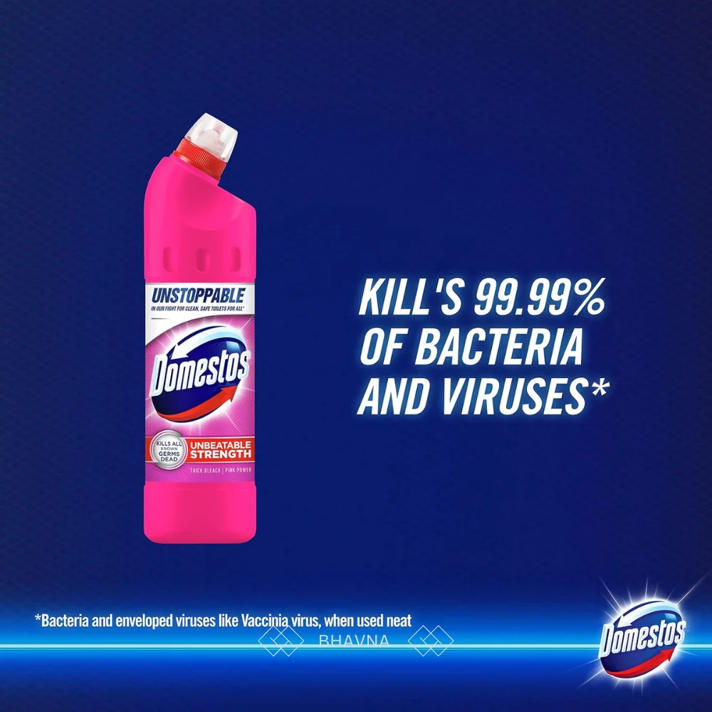 750ML X 9pcs per Carton Stocked Bathroom Cleaning Original Toilet Cleaners Multi-purposes (UK) PINK DOMESTOS BLEACH