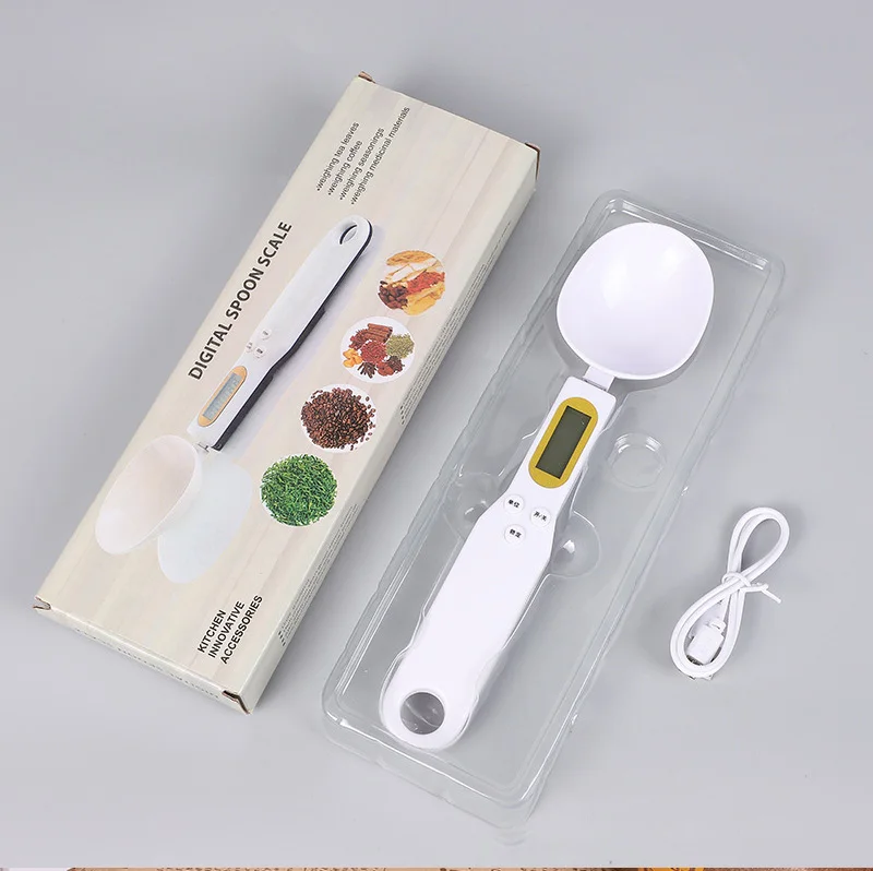 Rayshine 500G/0.1G Double Head Battery Lcd Display Kitchen Digital Adjustable Food Scale Spoons For Cooking Measuring