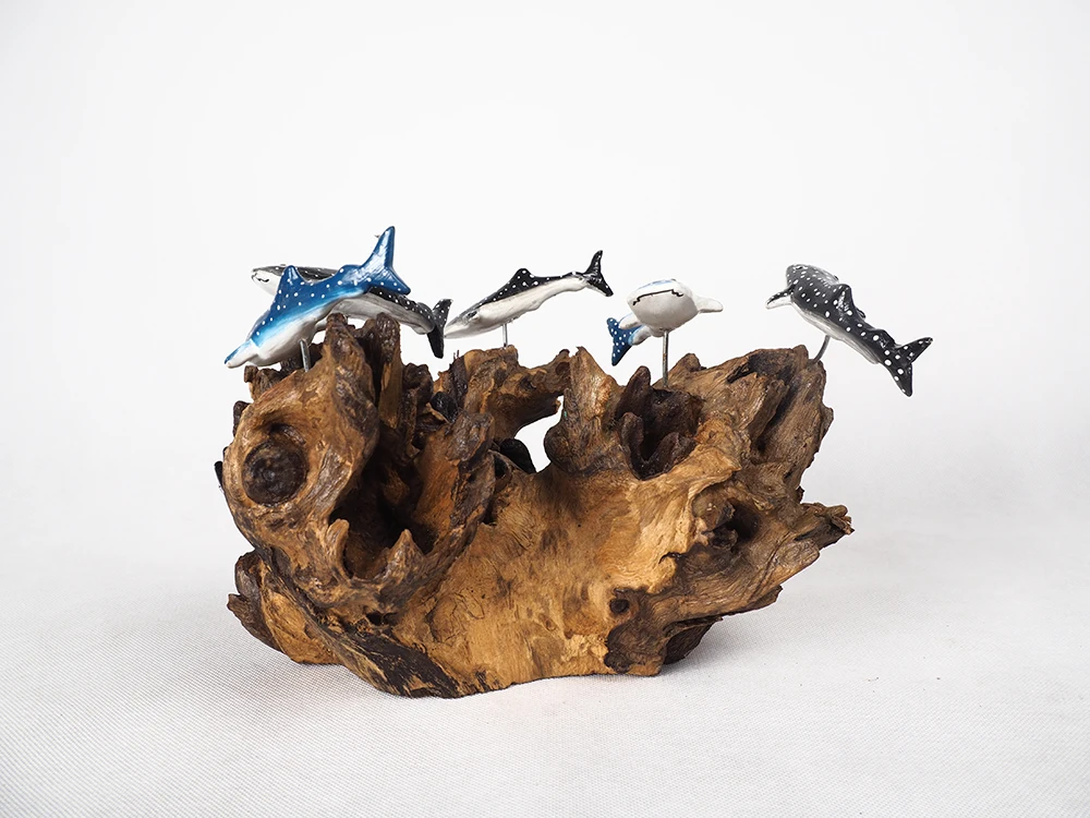 Driftwood With Whale Shark Home Decor Indor Decorations , Aquarium Driftwood Root Wooden Decorative
