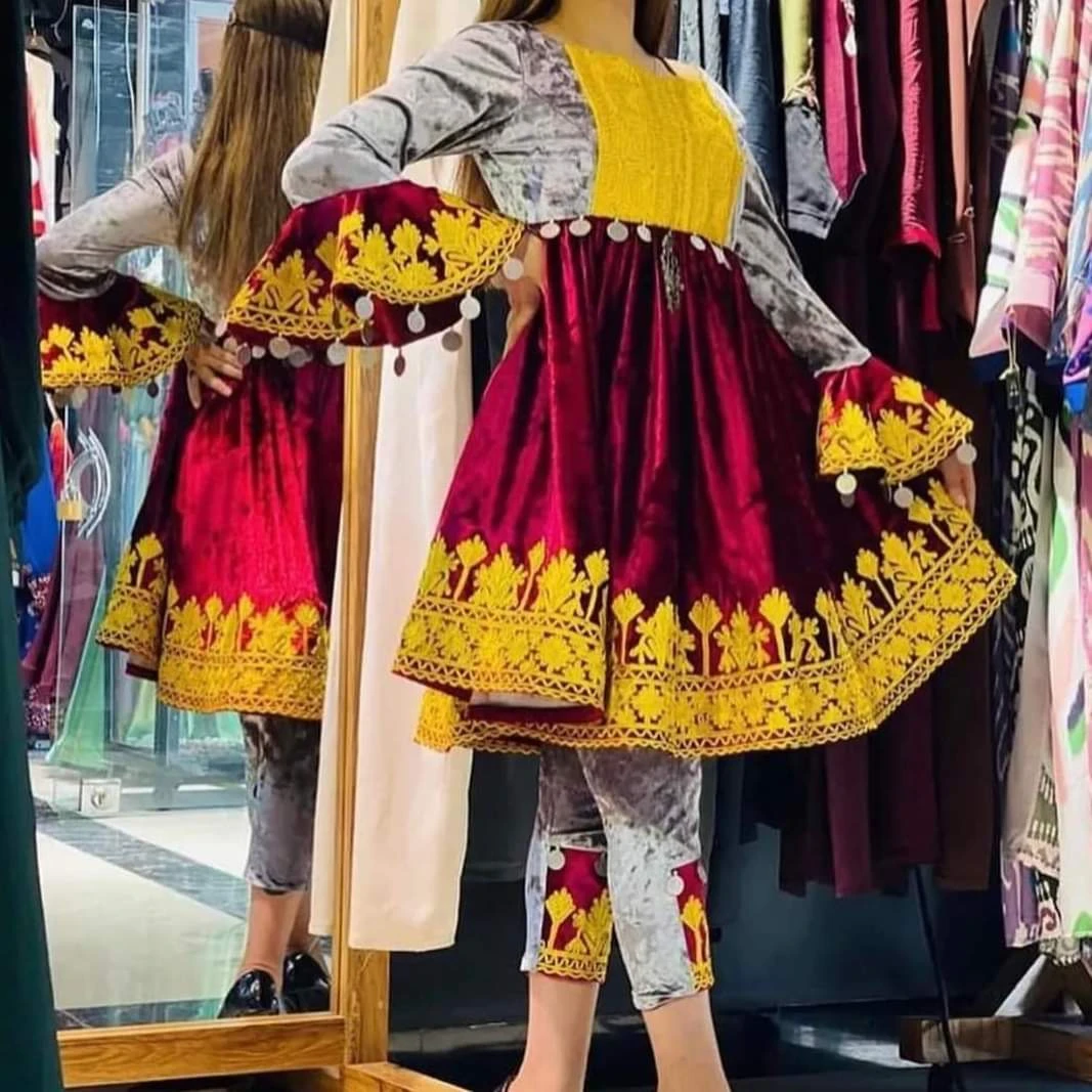 Afghan Kuchi Dress With Handmade Tribal Traditional Embroidered Dress For Women 2024 Afghan Kuchi Festival Dress Pashtun Culture
