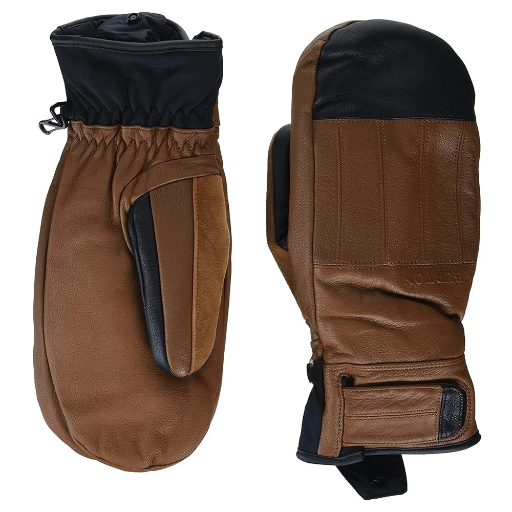 New Winter Black Leather Mitten Gloves For Men Women Thicken Leather Windproof Men Super Warm Large Size Mittens Gloves