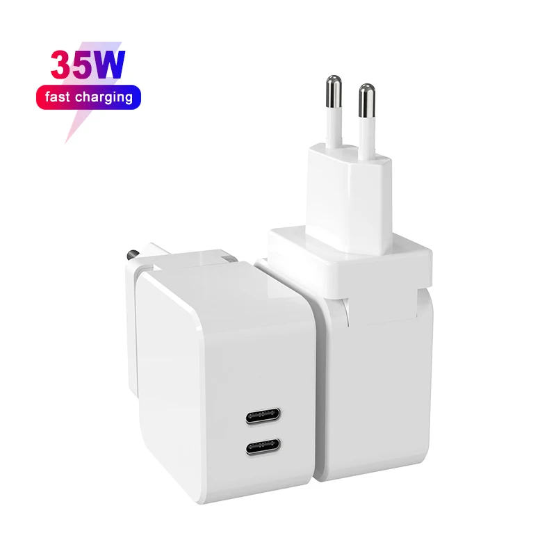 guangzhou factory Dual Ports 20W 30W 35W Two USB-C Ports PD PPS power adapter mobile charger