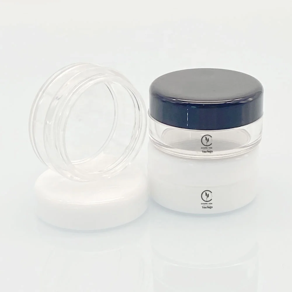 3g 5g 7g 10g 15g 20g round square Spiral black lid clear bulk cheap acrylic dip powder empty nail jar cosmetics jars
