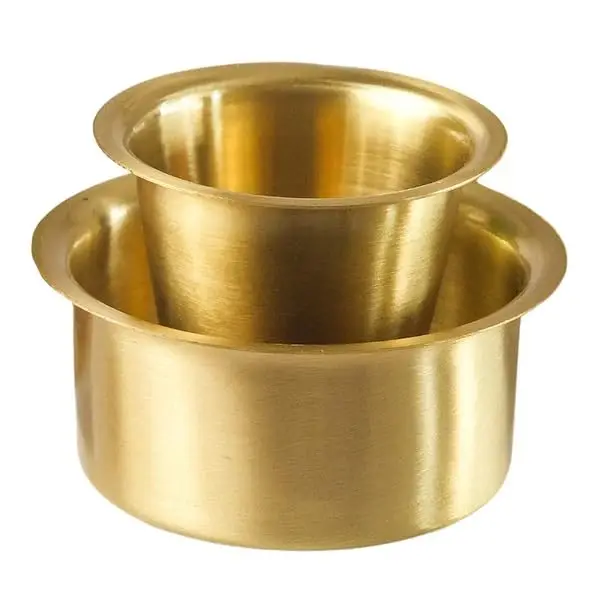 South Indian Dabara and Tumbler Set Brass Dabara Set for Coffee Lovers Elegant Tea Coffee Brass Tumblers Steel and Brass Tea Set