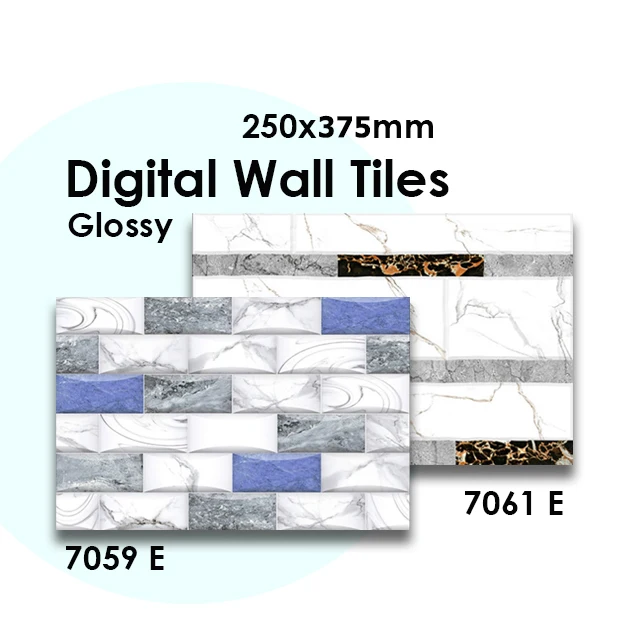 Hot Selling 250x375 mm Ceramic Digital Glazed Tiles for Bathroom High Depth Elevation Wall Tiles with Glossy Finish