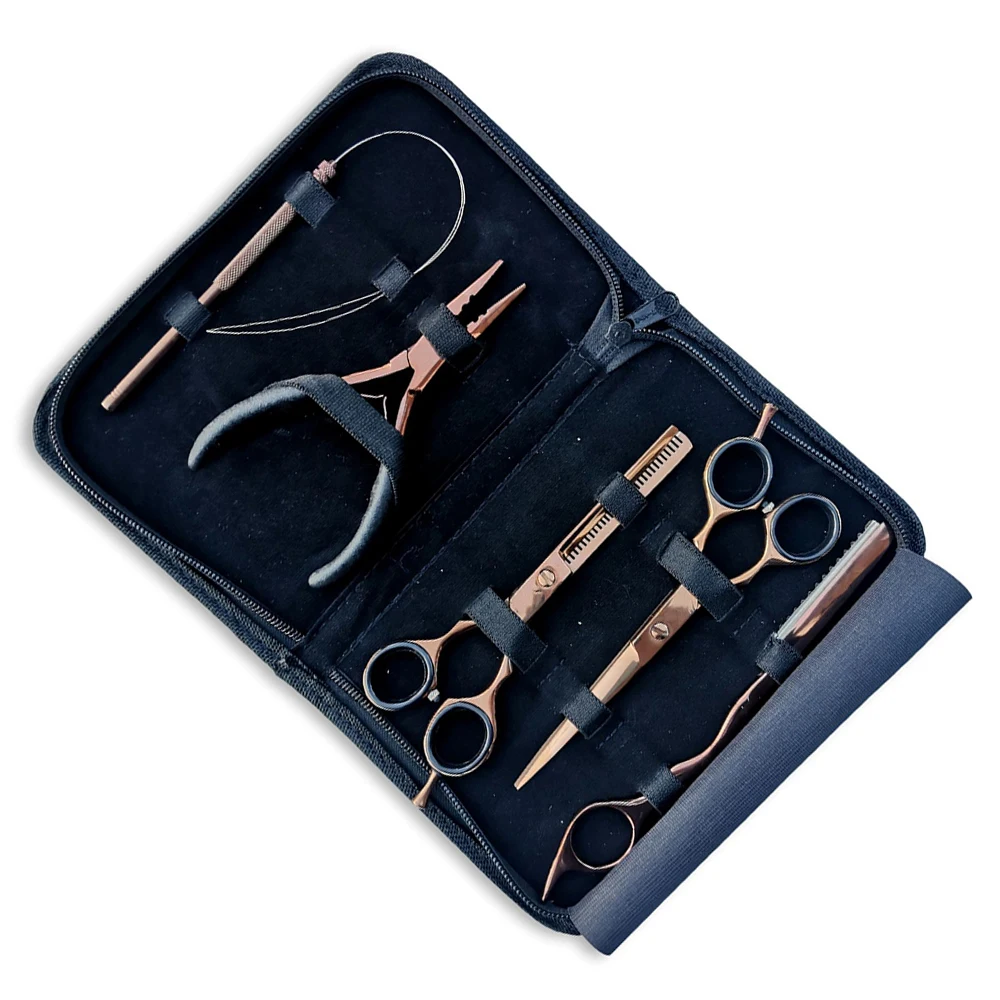 Professional Hair Extension Tools Set Stainless Steel Hair Extension Pliers Beading Hair Extension Removal Pliers Scissors