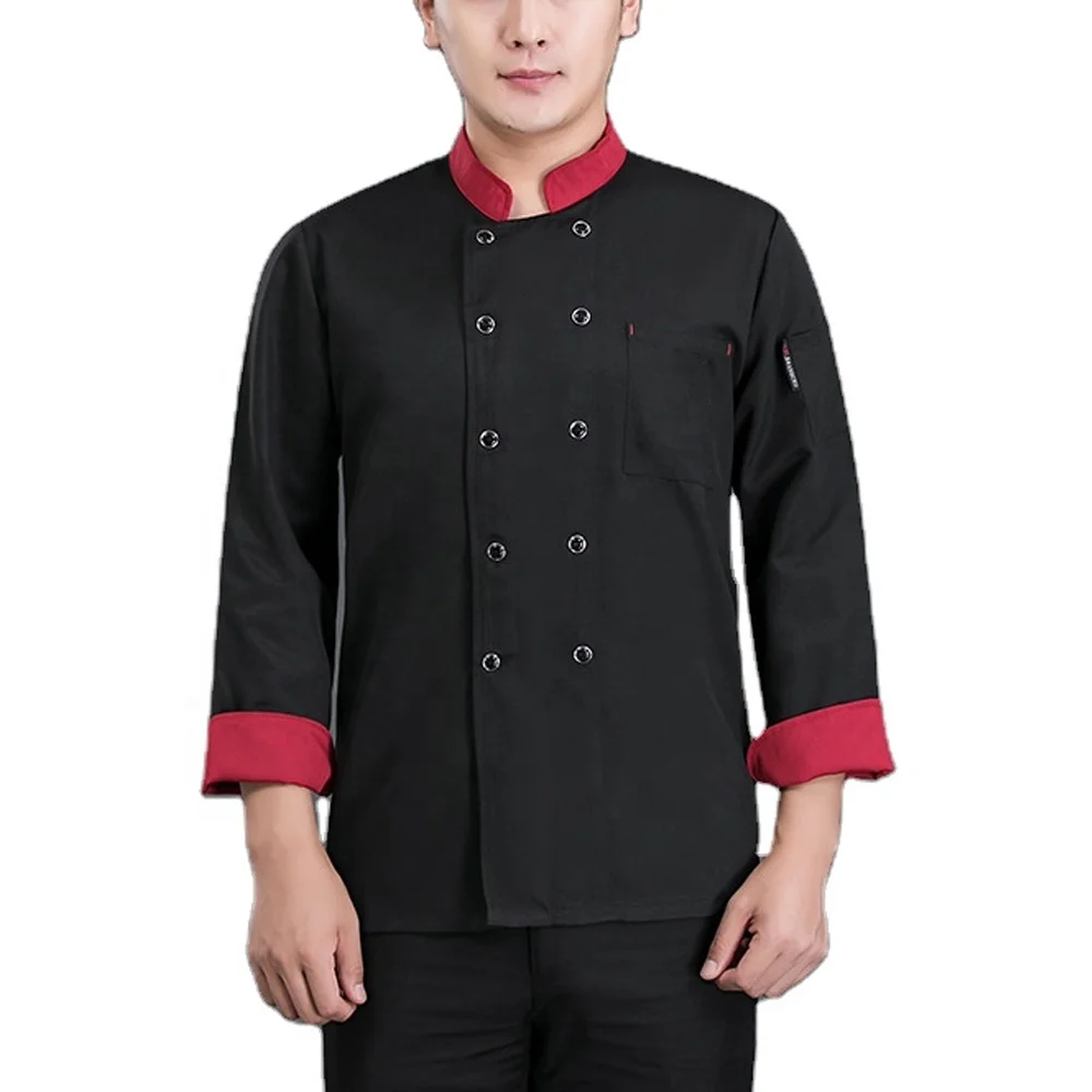 Eco-Friendly Unisex Blue Custom Kitchen Clothes Cotton Restaurant Uniform Chef Jackets Plus Size Comfortable Chef Uniform