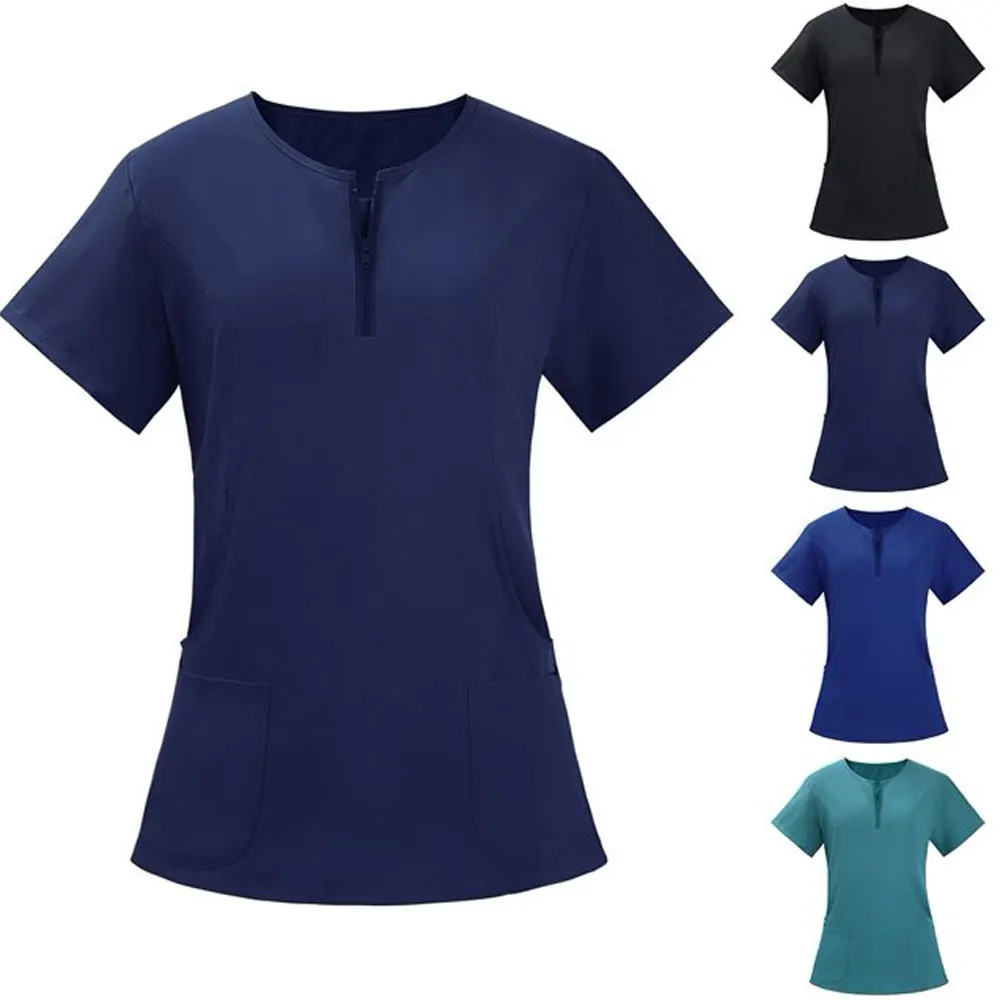 Wholesale Medical Nursing Hospital Uniform Black Elastic Sets Stretch Uniform Made by Pakistan